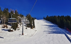 Skigebiet nahe Predazzo, Pampeago und Obereggen in den Dolomiten