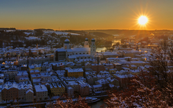 Sonnenuntergang über Passau